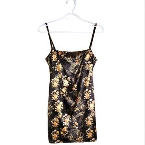 Womens Urban Outfitters Dragon Floral Spaghetti Strap Mini Dress Size Small